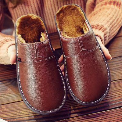 Women's - Waterproof Leather Slippers - Comfortable and Durable - Ideal for Indoor and Outdoor Use