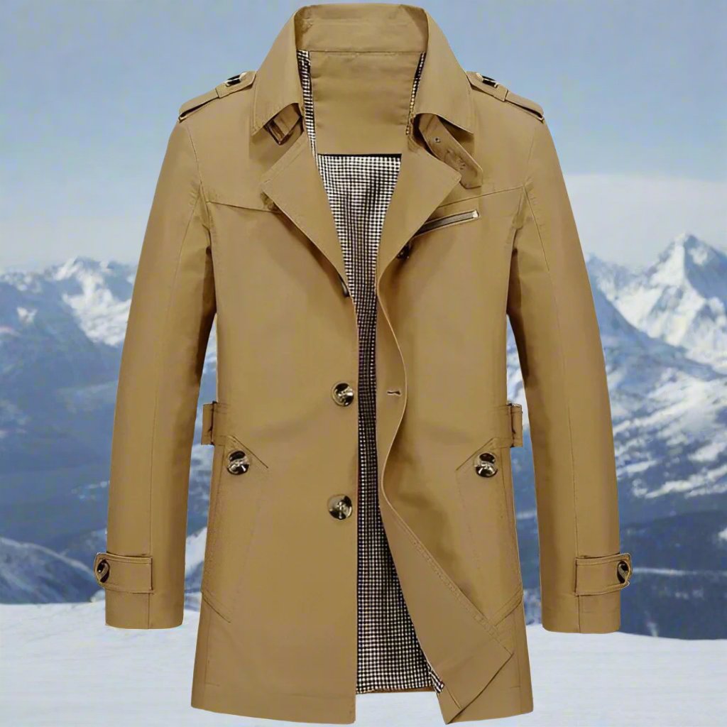 Windproof coat with buttons