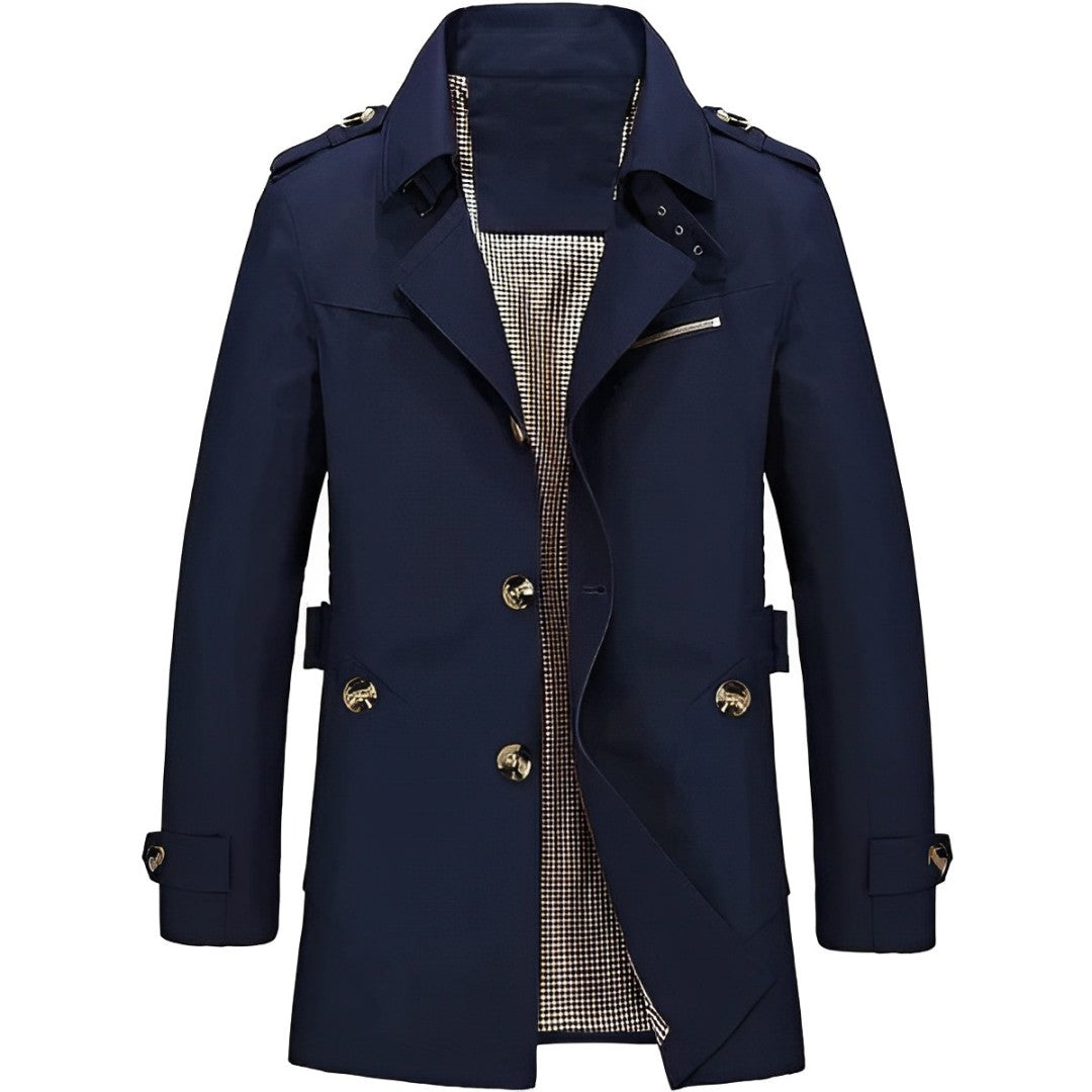 Windproof coat with buttons