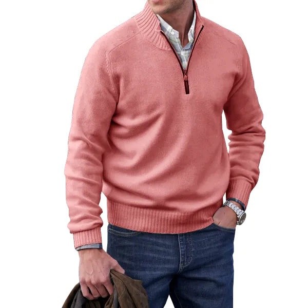 Cashmere pullover with zip