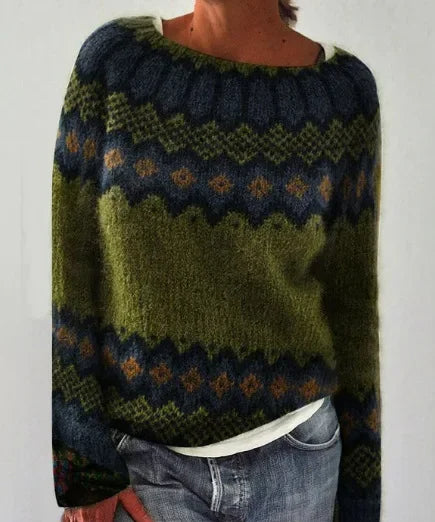 Women - Jumper - Elegant Wool - Retro Autumn Style, Chic & Comfortable Knitwear