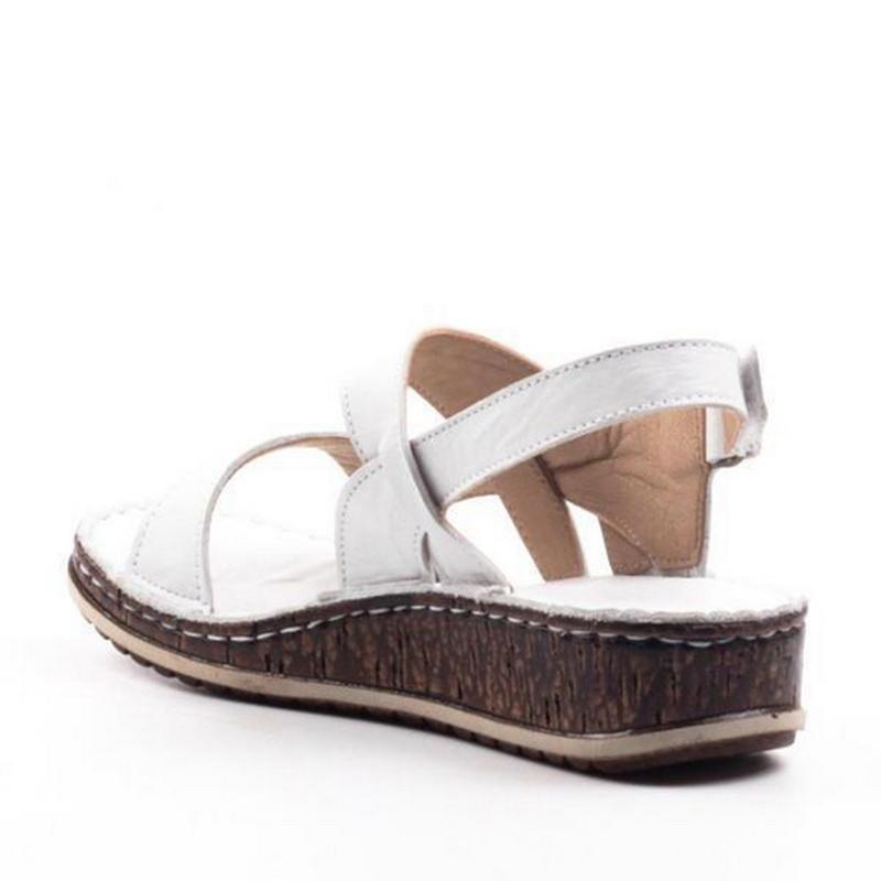 Platform wedge sandals with low heel