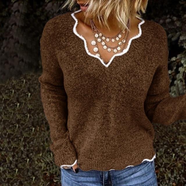 Women's Elegant Jumper - Soft Knit Fabric - Stylish & Comfortable Sweater for All Occasions