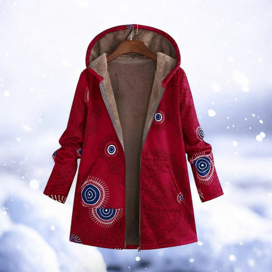 Women - Winter Parka - Cozy Warm Red Jacket - Stylish & Comfortable for Cold Weather