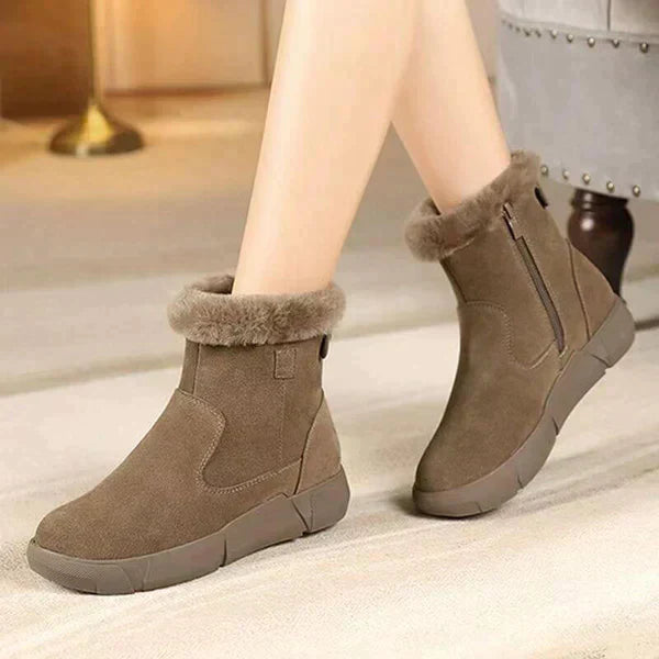 Warm winter boots with fur for women