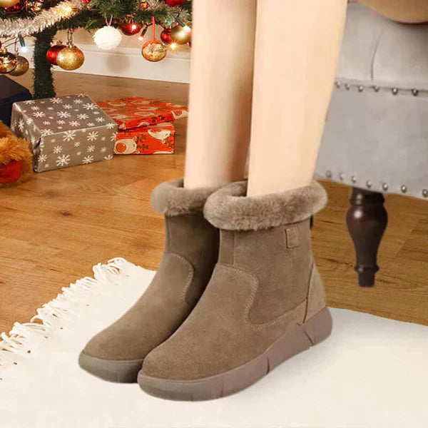 Warm winter boots with fur for women