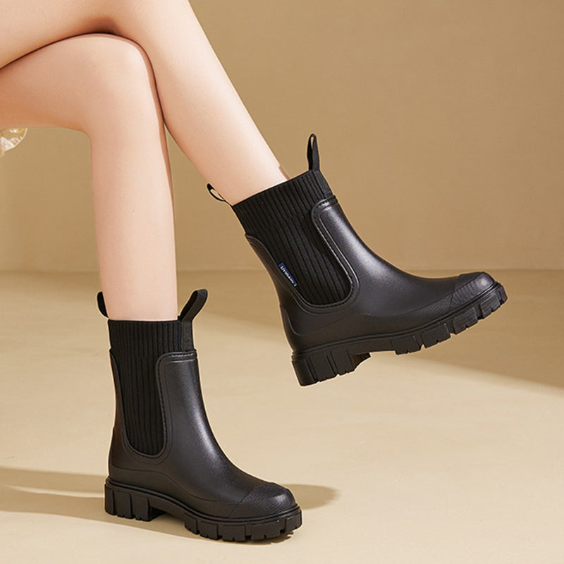 Women - Boots - Thick-Soled Stylish Design - Comfortable Everyday Footwear