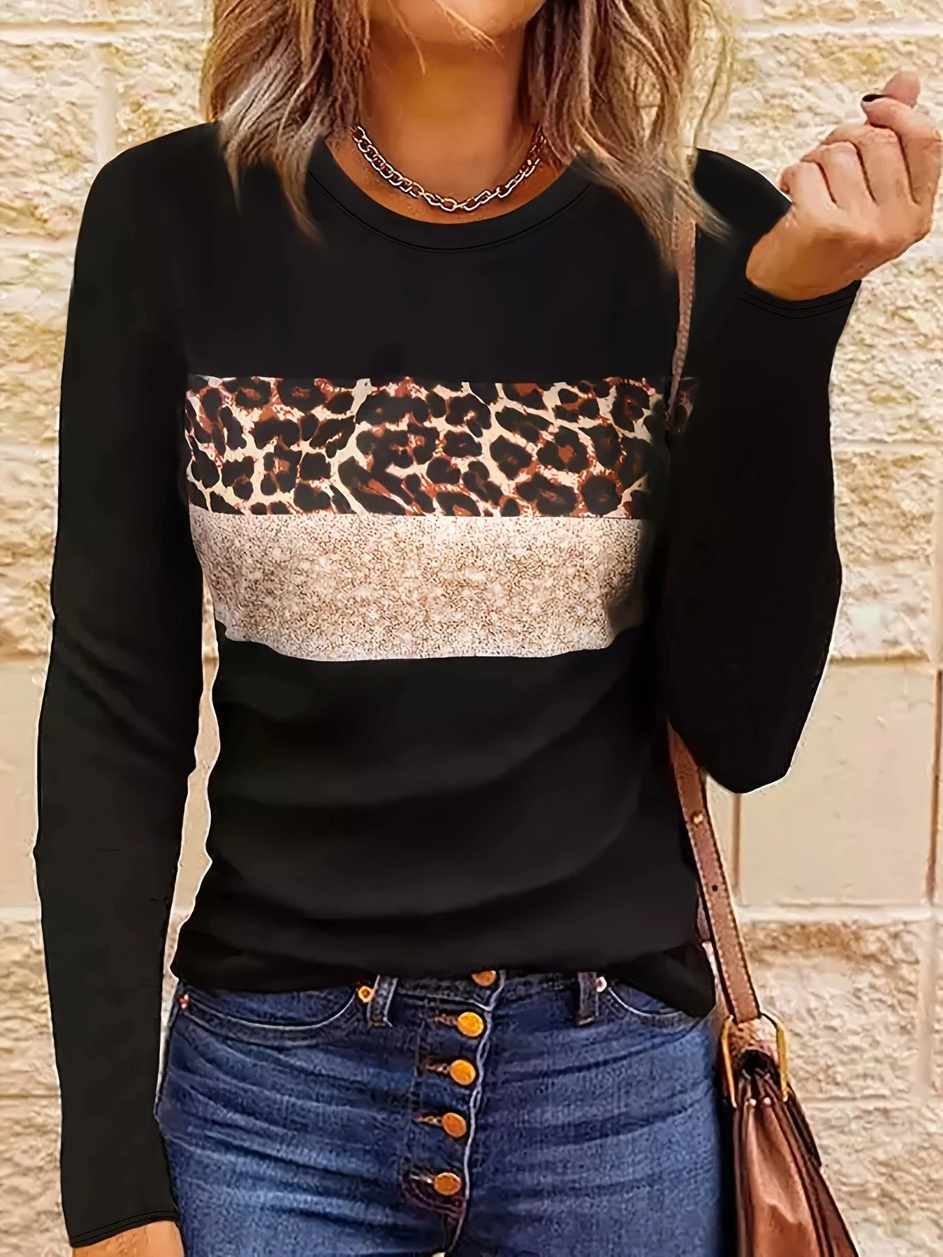 Women - Leopard Print Shirt - Stylish & Comfortable Fabric - Trendy Fashion Top for Everyday Wear