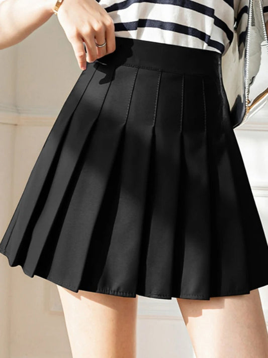 Women - High-Waisted Mini Skirt - Comfortable Cotton Blend - Trendy Fashion Essential