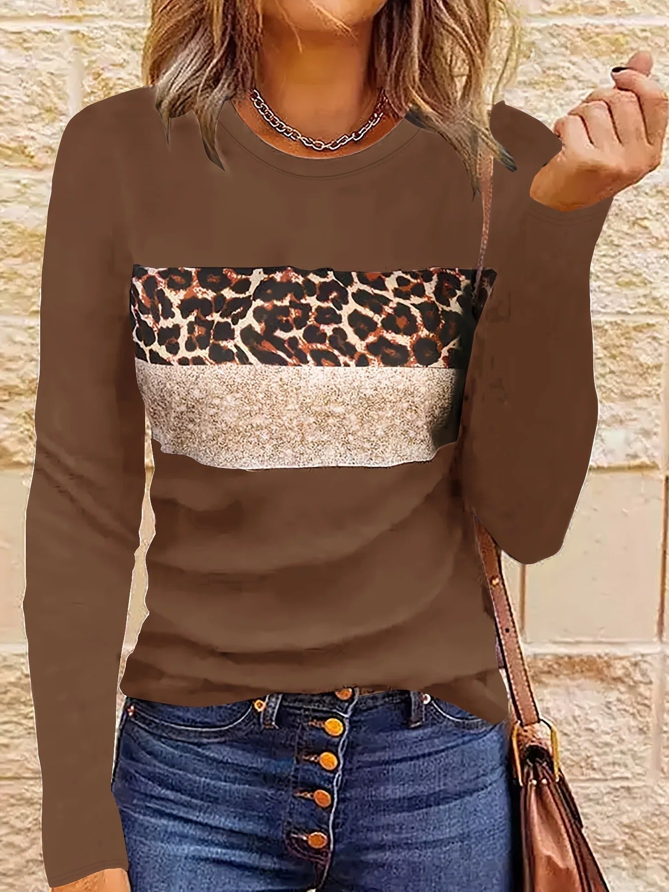 Women - Leopard Print Shirt - Stylish & Comfortable Fabric - Trendy Fashion Top for Everyday Wear