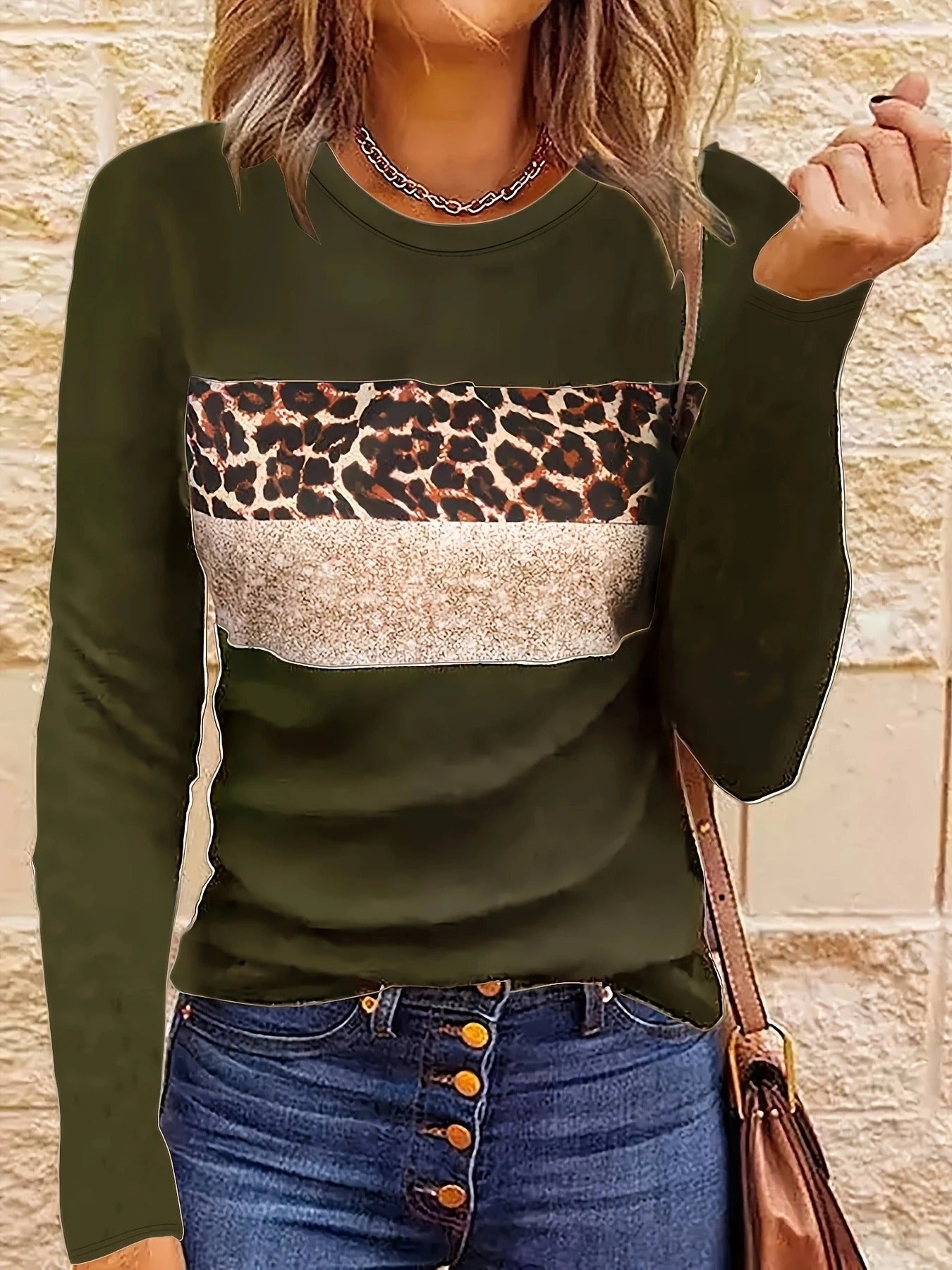 Women - Leopard Print Shirt - Stylish & Comfortable Fabric - Trendy Fashion Top for Everyday Wear