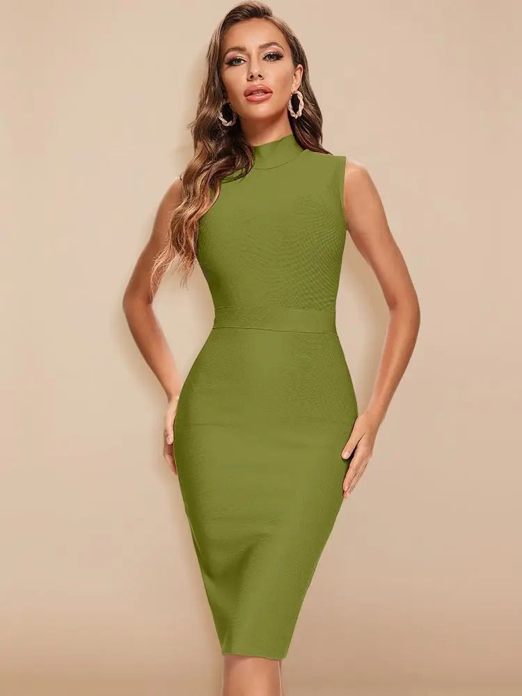 Women - Bandage Dress - Figure-Hugging Knit - Elegant Party Dress for Special Occasions