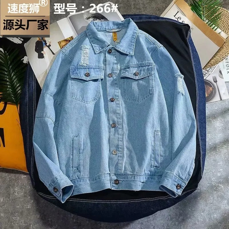 Windproof lightweight soft men's denim jacket