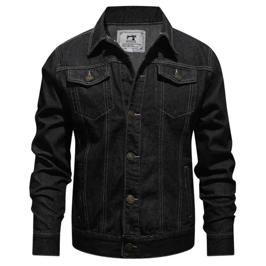 Windproof lightweight reversible collar men's denim jackets