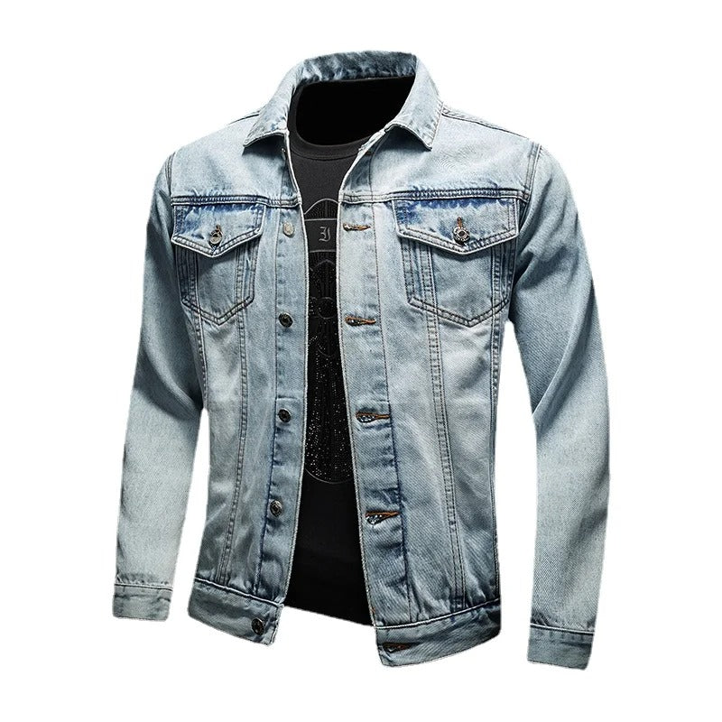 Slim simple patchwork comfortable men's denim jackets