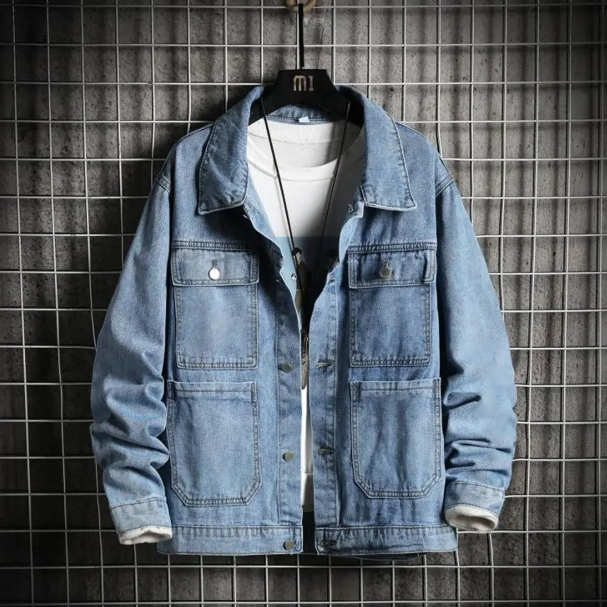 Windproof lightweight comfortable men's denim jackets