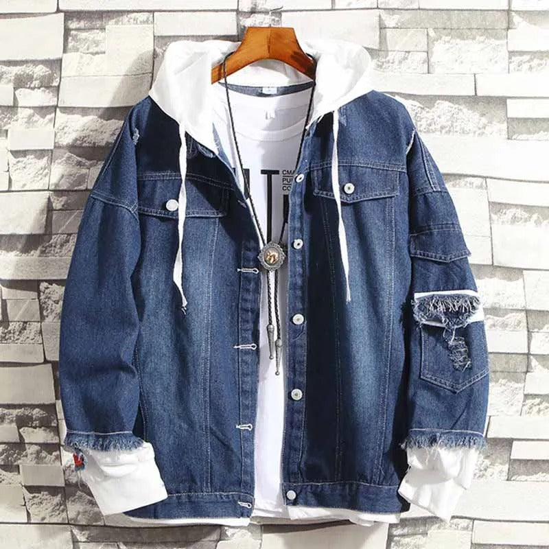 Windproof lightweight soft men's denim jacket