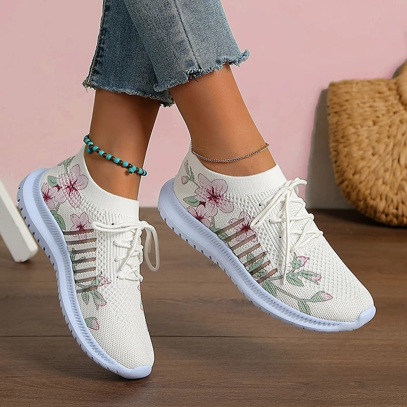 Printed knitted sneakers