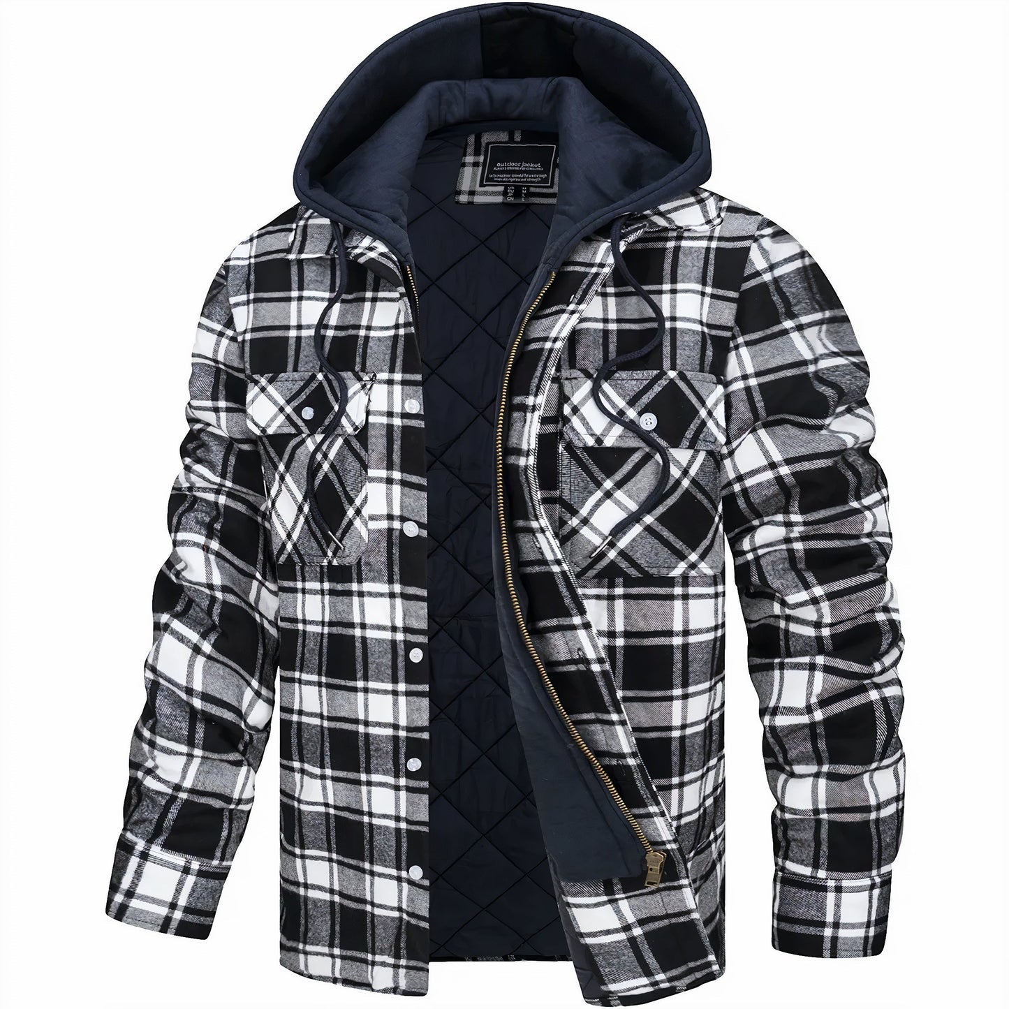 Checked jacket with zip