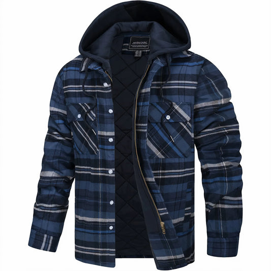 Checked jacket with zip