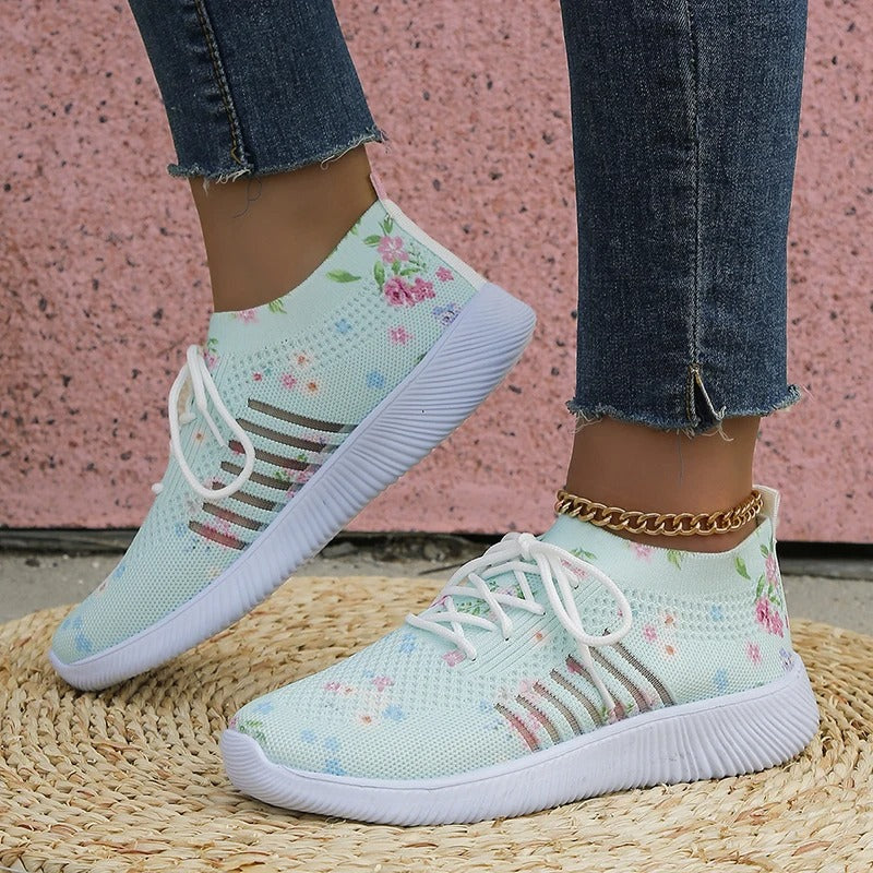 Printed knitted sneakers