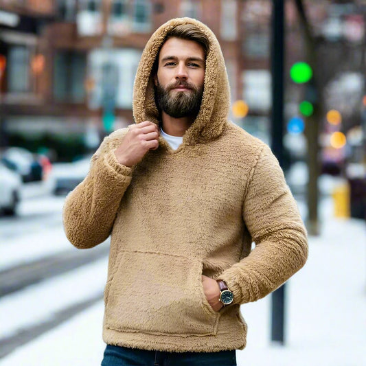 Men's Fleece Hooded Jumper - Cozy & Stylish Comfort