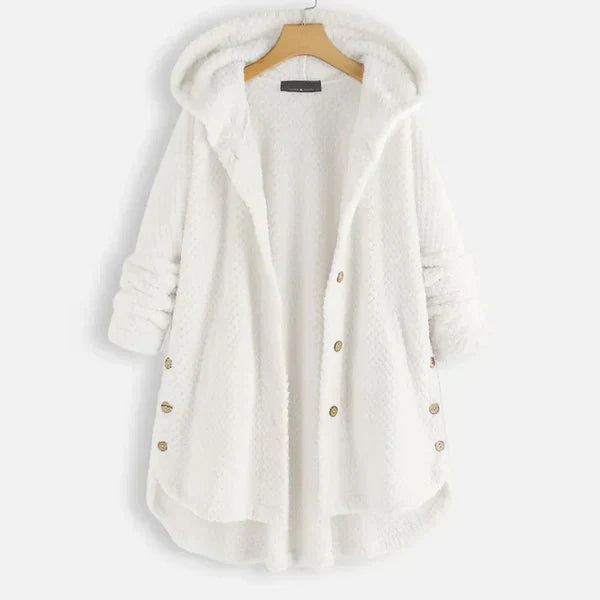 Women's Fleece Jacket with Hood - Cozy Half-Length Design for Ultimate Winter Warmth