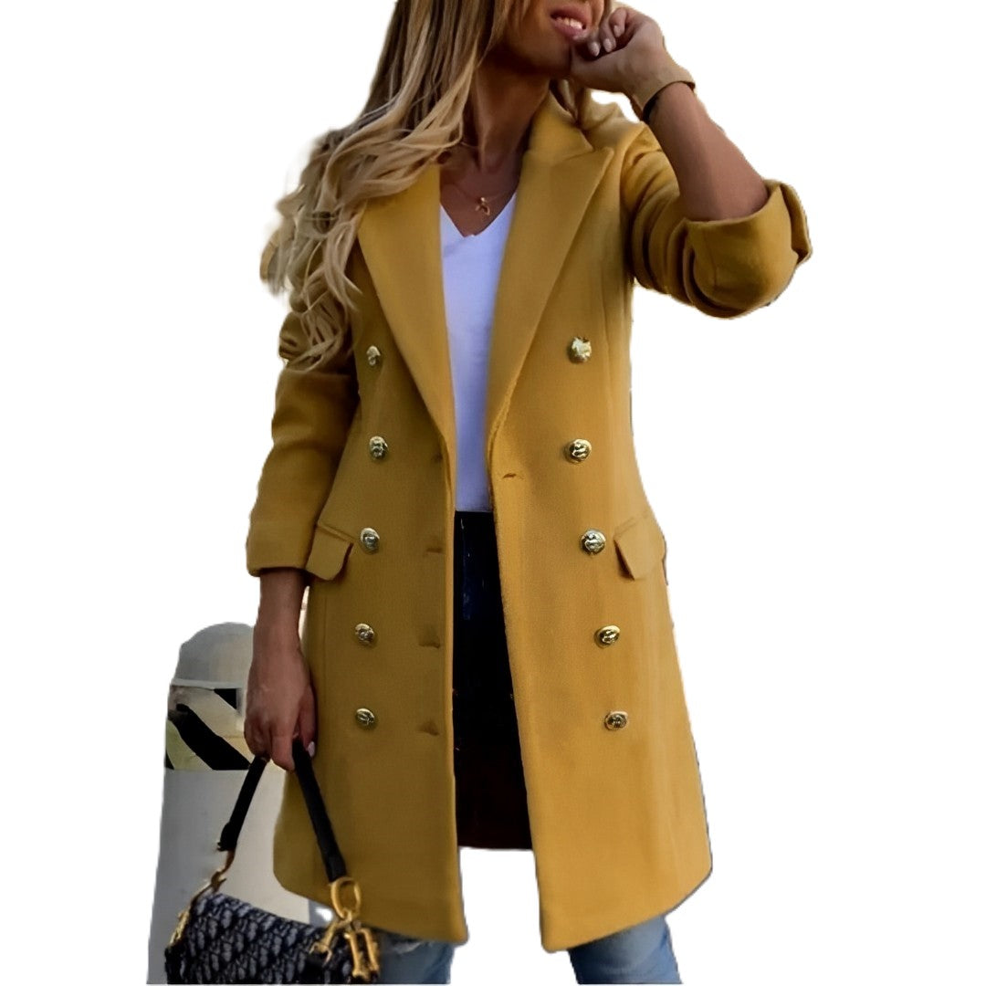 Women - Trench Coat - Classic Wool - Stylish All-Season Outerwear