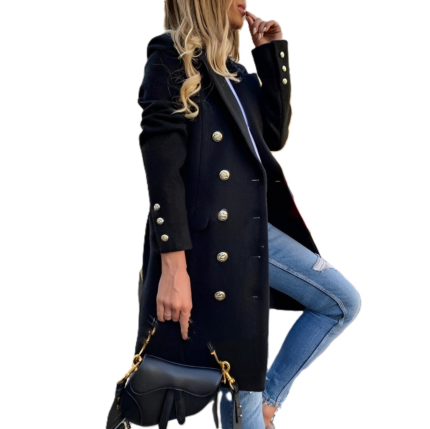 Women - Trench Coat - Classic Wool - Stylish All-Season Outerwear